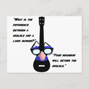 Ukuleles und Rasenmäher Postkarte