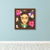 Ukuli'i ka Pua 16x16" Stretched Canvas Print Leinwanddruck (Insitu (Holzboden))
