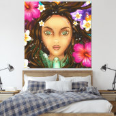 Ukuli'i ka Pua 40x40 Stretched Canvas Print Leinwanddruck (Insitu (Schlafzimmer))