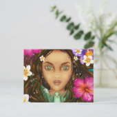 Ukuli'li ka Pua Tropical Hawaiian Kunstwerk Postka Postkarte (Stehend Vorderseite)