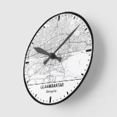 Ulaanbaatar Clock City Line Art Runde Wanduhr (Winkel)