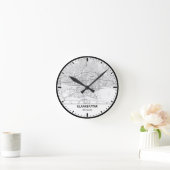 Ulaanbaatar Clock City Line Art Runde Wanduhr (Zuhause)