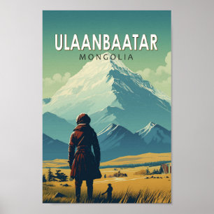 Ulaanbaatar Mongolei - Falconeria Locarno Vintag Poster