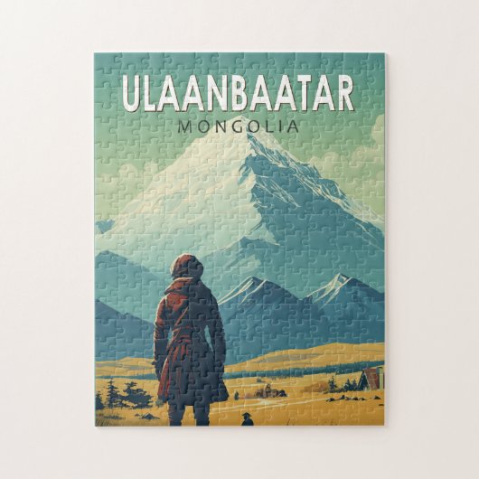 Ulaanbaatar Mongolei - Falconeria Locarno Vintag Puzzle (Vertikal)