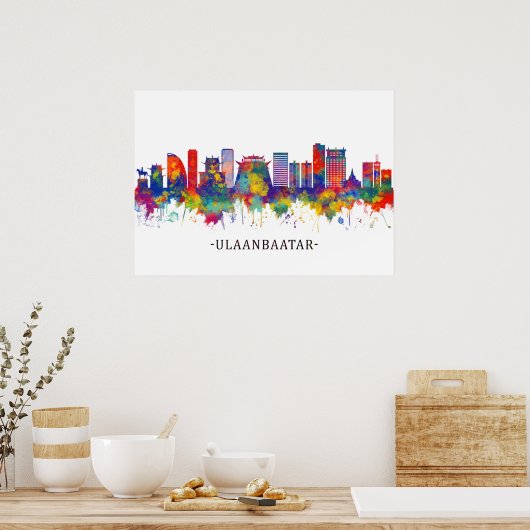 Ulaanbaatar Mongolia Skyline Poster (Küche)