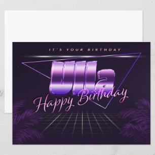 Ulla Name Vorname lila retro Karte Geburtstag