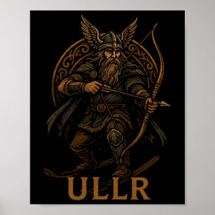 Ullr Nordgottheit des Bogenschießens und Skifahren Poster