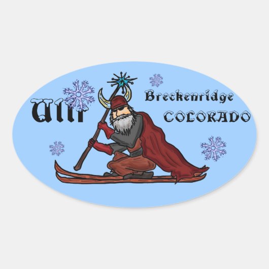 Ullr Schneegod Breckenridge Colorado Aufkleber (Vorderseite)