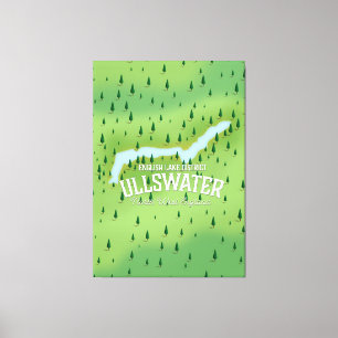 Ullswater Lake District Reiseplan Poster. Leinwanddruck