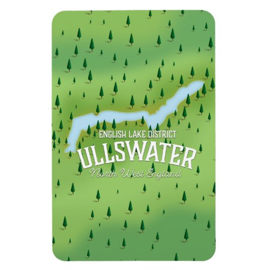 Ullswater Lake District Reiseplan Poster. Magnet (Vertikal)