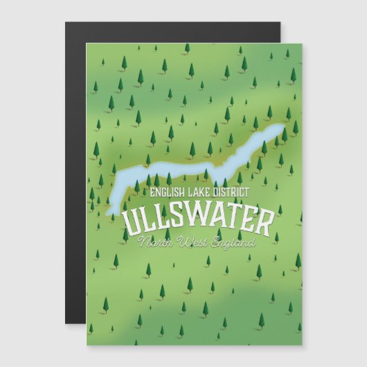 Ullswater Lake District Reiseplan Poster. Magnetkarte (Vorne/Hinten)