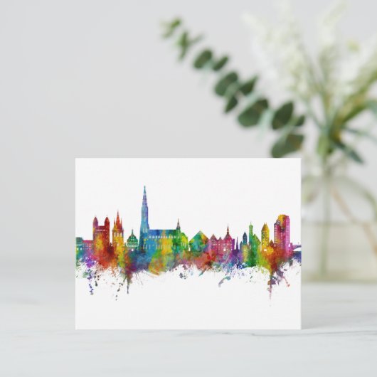 Ulm Germany Skyline Postkarte (Stehend Vorderseite)
