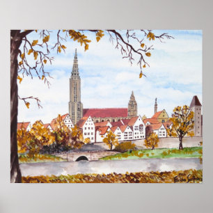 Ulm Kathedrale von Farida Greenfield in Deutschlan Poster