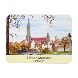 Ulm Minster Germany Painting by Farida Greenfield Magnet