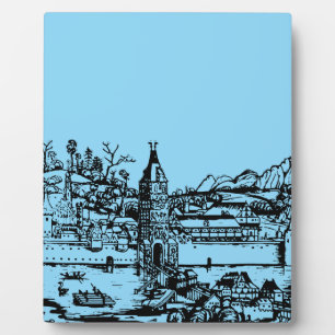 Ulm Stadt in Baden-Württemberg in Deutschland Fotoplatte