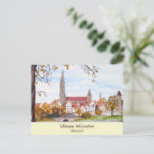 Ulmer Kathedrale in Deutschland Malerplatz Postkarte (Stehend Vorderseite)