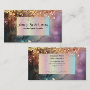 Ulrica Dark Rose Glitzer Halo Business Card Visitenkarte