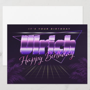 Ulrich Name Vorname lila retro Karte Geburtstag