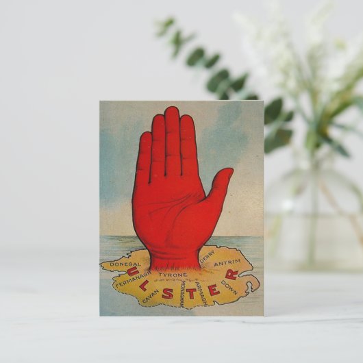 Ulster Red Hand & Map Postkarte (Stehend Vorderseite)