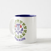 Ulster-Schotten Distel u. Kleeblatt-Tasse Zweifarbige Tasse (Vorderseite Links)