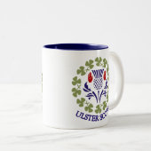 Ulster-Schotten Distel u. Kleeblatt-Tasse Zweifarbige Tasse (VorderseiteRechts)