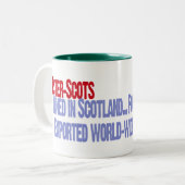 Ulster-Schotten: Gewonnen in Schottland… Zweifarbige Tasse (Vorderseite Links)