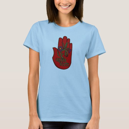 Ulster-Schotten (Schotte-Irische) rote Hand T-Shirt (Vorderseite)