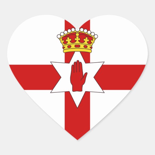 Ulsterflagge Nordirland Herz-Aufkleber (Vorderseite)