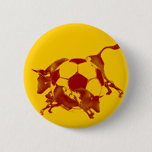 Ulta heiße spanische Running of the Bulls Fußball- Button