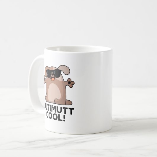 Ulti-mutt Cool Funny Dog Pun Kaffeetasse (Vorderseite Links)