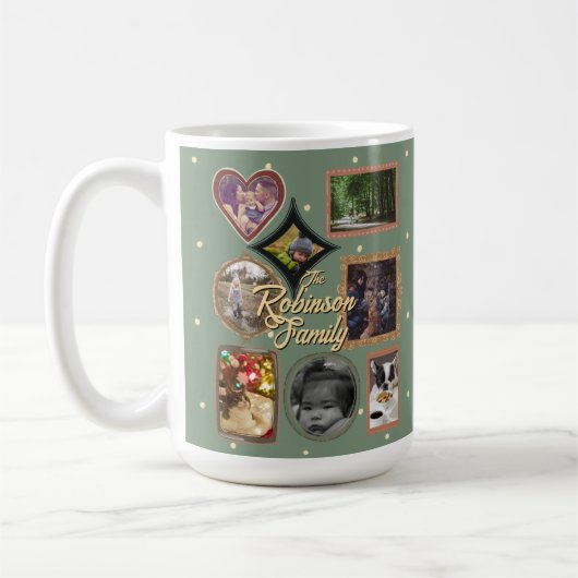 Ultimate 12 Photo Family Retro Frame Collage Kaffeetasse (Links)