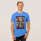 Ultimate 90s Nostalgia Pop Art Collage Tri-Blend Shirt (Vorderseite voll)