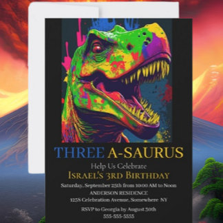 Ultimate Adventure mit Dino Happy T-Rex Einladung