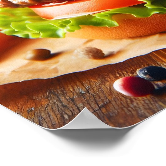 Ultimate American Cheeseburger Experience Poster (Ecke)