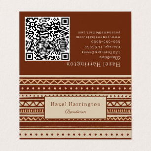 Ultimate Boho Falted Business Card QR Code Visitenkarten