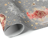 Ultimate Christmas Tree Bulbs Steel Gray Geschenkpapier (Rolleneckpunkt)