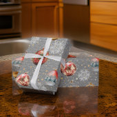 Ultimate Christmas Tree Bulbs Steel Gray Geschenkpapier