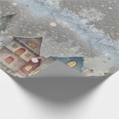 Ultimate Christmas Village Snow Steel Gray Geschenkpapier (Ecke)