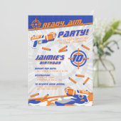 Ultimate Dart Gun Birthday Einladung (Stehend Vorderseite)