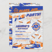 Ultimate Dart Gun Birthday Einladung (Vorne/Hinten)