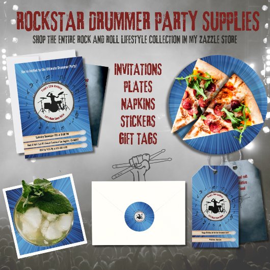 Ultimate Drummer Geburtstagsparty Einladungen
