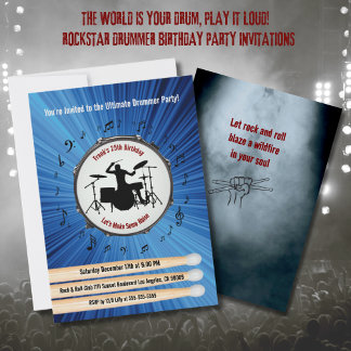 Ultimate Drummer Geburtstagsparty Einladungen