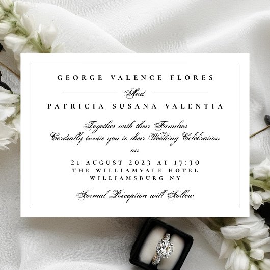 Ultimate Elegance Formal Calligraphy Wedding Einladung