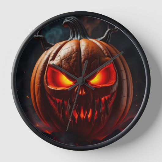 Ultimate Fiery Pumpkin Horror Clock Uhr (Vorderseite)