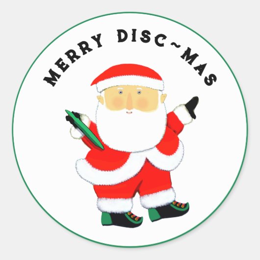 Ultimate Frisbee Christmas Classic Round Sticker (Vorderseite)