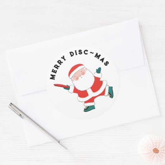 Ultimate Frisbee Christmas Runder Aufkleber (Umschlag)