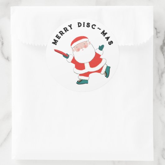 Ultimate Frisbee Christmas Runder Aufkleber (Tasche)