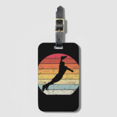Ultimate Frisbee Disc Player Vintage Retro Gepäckanhänger (Vorderseite Vertikal)