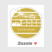 Ultimate Frisbee gelb Custom-Cut Vinyl Sticker (Blatt)