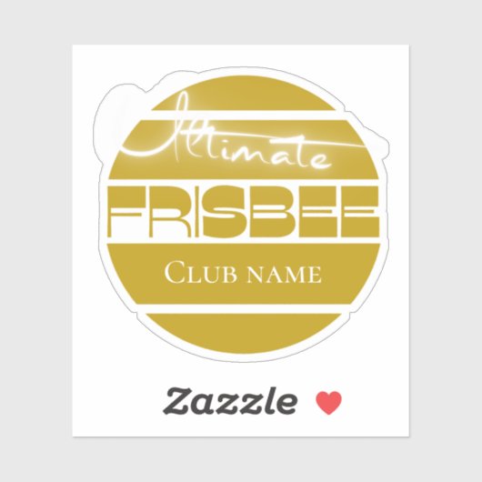 Ultimate Frisbee gelb Custom-Cut Vinyl Sticker (Blatt)